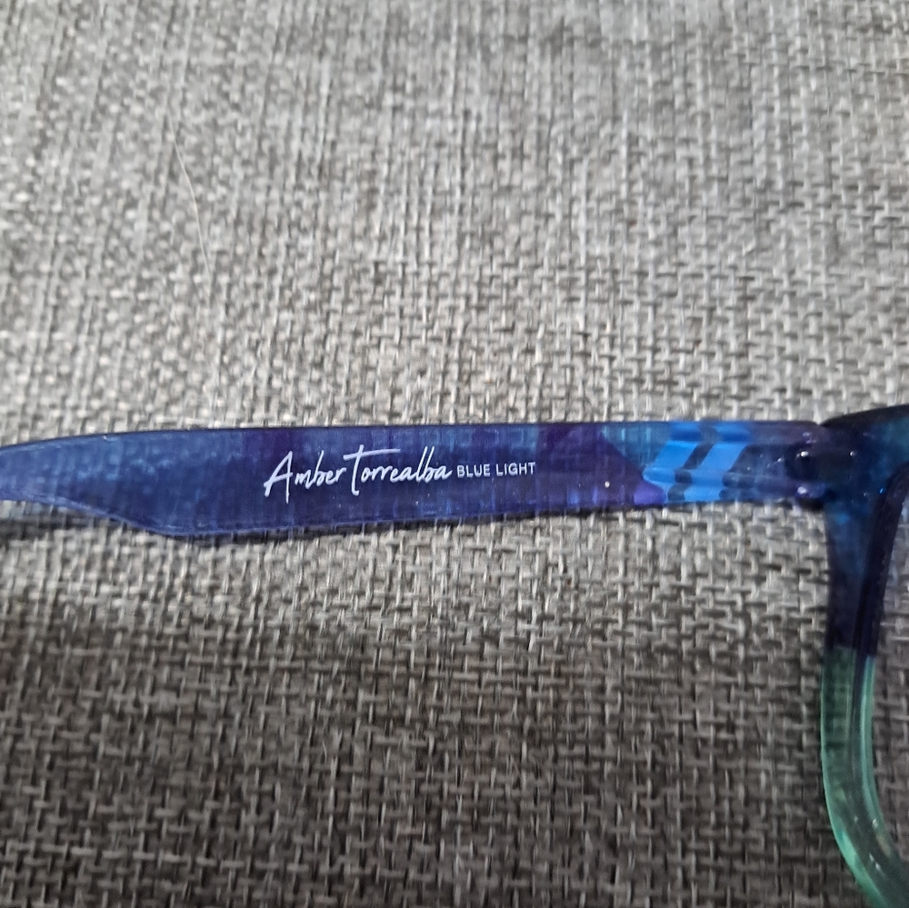 Blenders Blue Light Glasses Amber TorreAlba Collab Gloss Purple + Teal Print - Picture 4 of 6